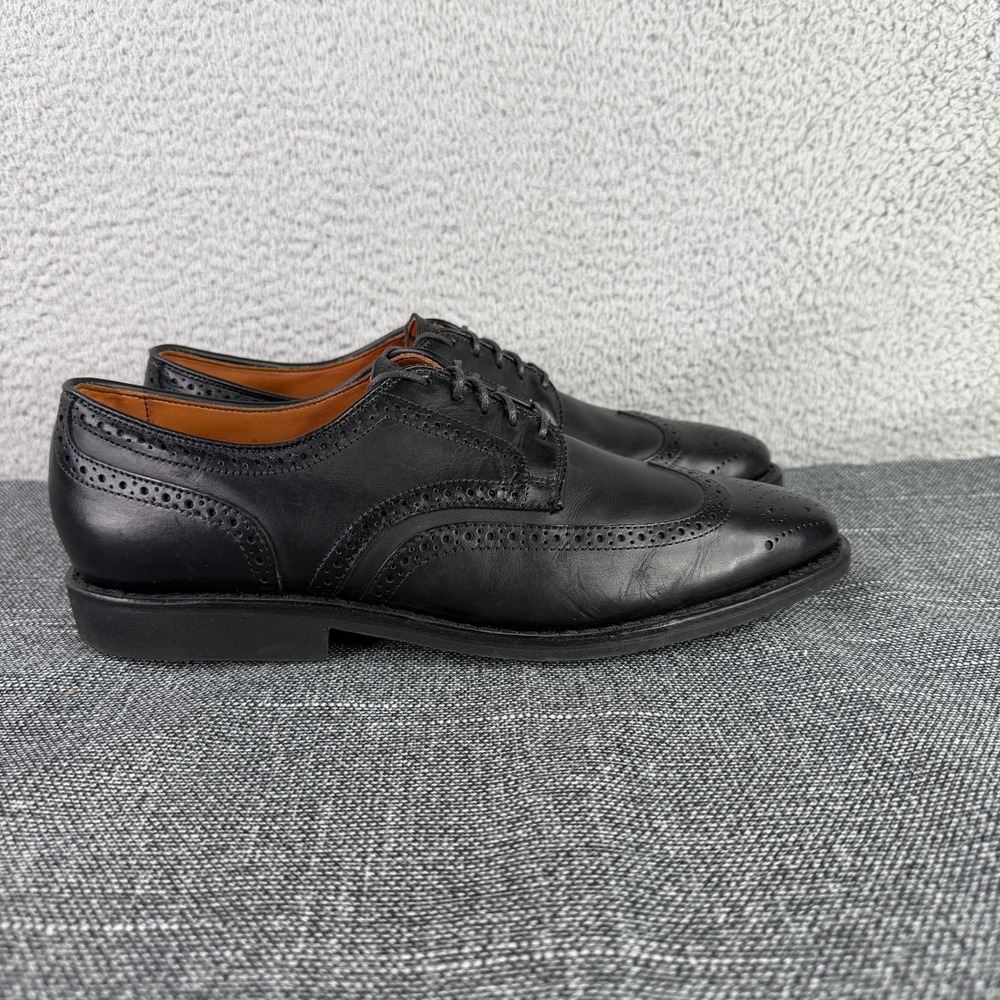 Allen Edmonds Clyde Hill Mens 10 D Black Leather Wingtip Derby Shoes